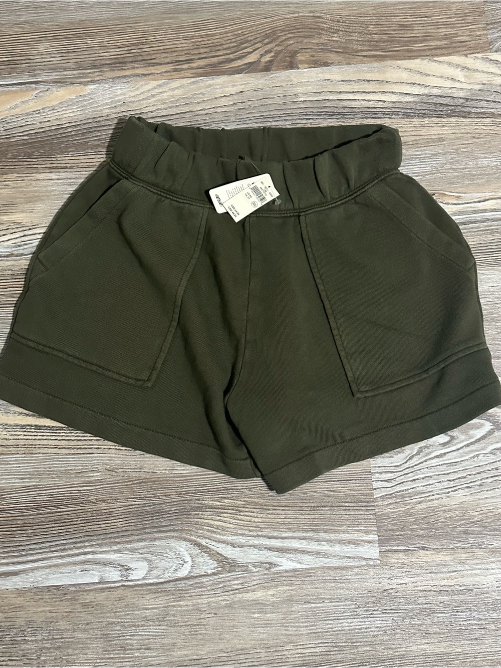 aerie Olive Green Elastic-Waist Athletic Shorts